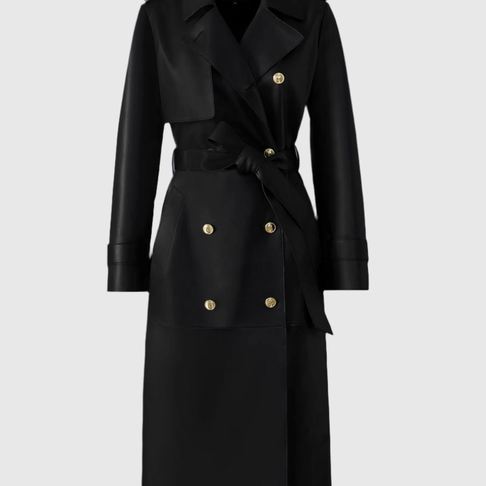 Mackage GAEL-V Black Women's Trench Coat Size M NEW W TAGS - Picture 2 of 16